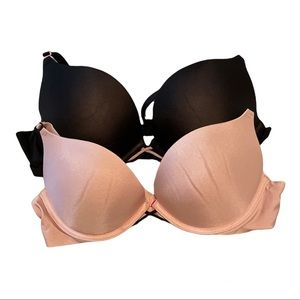 2Cosmopolitan Underwire Push-up Bras 34B Black Blush Pink